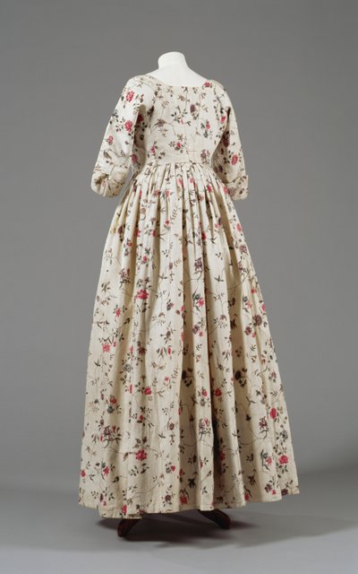 Vestito da donna, stampato con il marchio della Compagnia delle Indie Orientali, c.1785-90 da English School